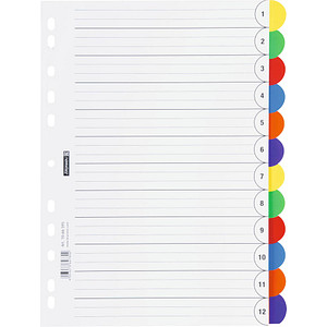 BRUNNEN Ordnerregister OFFICE TO GO Vollformat blanko weiß 12-teilig, 1 St.