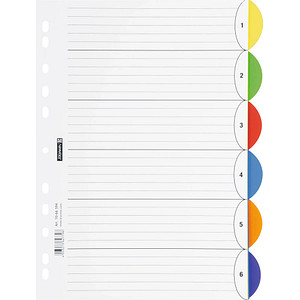 BRUNNEN Ordnerregister OFFICE TO GO Vollformat blanko weiß 6-teilig, 1 St.