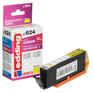 EDDING EDD-624 gelb Tintenpatrone ersetzt Canon CLI-581XXL Y (18-624)