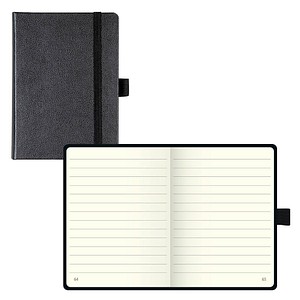 BRUNNEN Notizbuch KOMPAGNON ca. A6 punktraster, schwarz Hardcover 192, davon 16 zum Heraustrennen Seiten