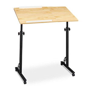 relaxdays PC-Tisch höhenverstellbar eiche hell 80,0 x 50,0 x 75,0 - 110,0 cm