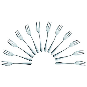 12 solex® Kuchengabeln Baguette silber