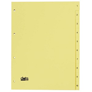 dots Ordnerregister Vollformat 1-10 gelb 10-teilig, 5 Satz