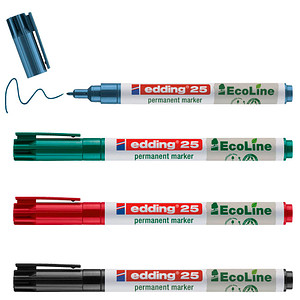 EDDING e-25 EcoLine 4-25-4 Permanentmarker Schwarz, Rot, Blau, Grün wasserfest: