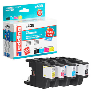 EDDING Tintenpatrone 18-439 wie Brother LC1240 sw/c/m/y 4 Stück/Pack. (18-439)