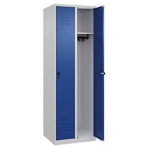 CP Spind Classic Plus lichtgrau, enzianblau 080000-20-S10004, 2 Schließfächer 60,0 x 50,0 x 185,0 cm