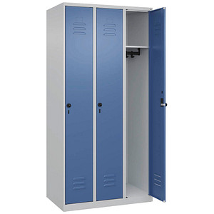 CP Spind Classic Plus lichtgrau, fernblau 080000-30-S10005, 3 Schließfächer 90,0 x 50,0 x 185,0 cm