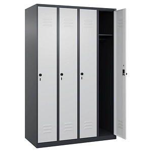 CP Spind Classic Plus anthrazitgrau, lichtgrau 080000-40-S10011, 4 Schließfächer 120,0 x 50,0 x 185,0 cm
