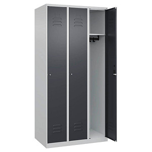 CP Spind Classic Plus anthrazitgrau, lichtgrau 080000-30-S10019, 3 Schließfächer 90,0 x 50,0 x 185,0 cm