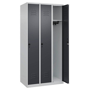 CP Spind Classic Plus anthrazitgrau, lichtgrau 080000-30-S10007, 3 Schließfächer 90,0 x 50,0 x 185,0 cm