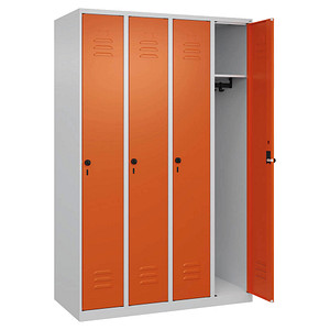 CP Spind Classic Plus reinorange, lichtgrau 080000-40-S10000, 4 Schließfächer 120,0 x 50,0 x 185,0 cm