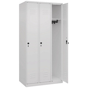 CP Spind Classic Plus verkehrsweiß 080000-30-S10012, 3 Schließfächer 90,0 x 50,0 x 185,0 cm