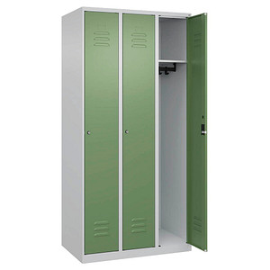 CP Spind Classic Plus lichtgrau, resedagrün 080000-30-S10023, 3 Schließfächer 90,0 x 50,0 x 185,0 cm