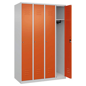 CP Spind Classic Plus reinorange, lichtgrau 080000-40-S10031, 4 Schließfächer 120,0 x 50,0 x 185,0 cm