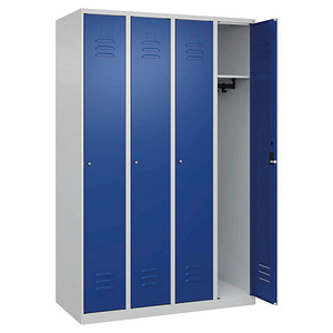 CP Spind Classic Plus lichtgrau, enzianblau 080000-40-S10024, 4 Schließfächer 120,0 x 50,0 x 185,0 cm
