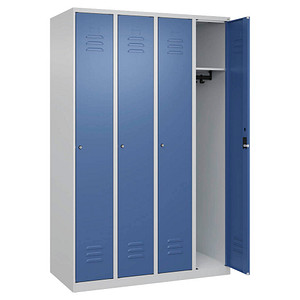 CP Spind Classic Plus lichtgrau, fernblau 080000-40-S10029, 4 Schließfächer 120,0 x 50,0 x 185,0 cm