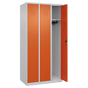 CP Spind Classic Plus reinorange, lichtgrau 080000-30-S10031, 3 Schließfächer 90,0 x 50,0 x 185,0 cm