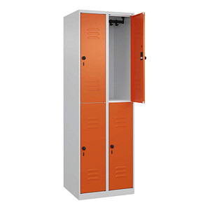 CP Spind Classic Plus reinorange, lichtgrau 080300-20-S10000, 4 Schließfächer 60,0 x 50,0 x 185,0 cm