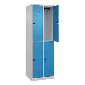 CP Spind Classic Plus lichtblau, lichtgrau 080300-20-S10004, 4 Schließfächer 60,0 x 50,0 x 185,0 cm