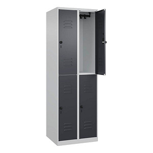 CP Spind Classic Plus anthrazitgrau, lichtgrau 080300-20-S10007, 4 Schließfächer 60,0 x 50,0 x 185,0 cm