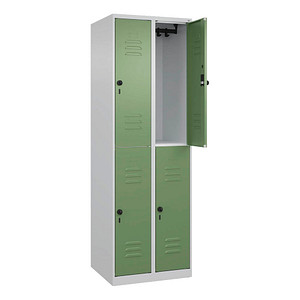 CP Spind Classic Plus lichtgrau, resedagrün 080300-20-S10006, 4 Schließfächer 60,0 x 50,0 x 185,0 cm