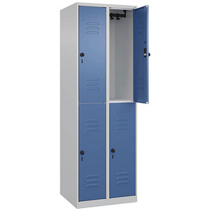 CP Spind Classic Plus lichtgrau, fernblau 080300-20-S10005, 4 Schließfächer 60,0 x 50,0 x 185,0 cm