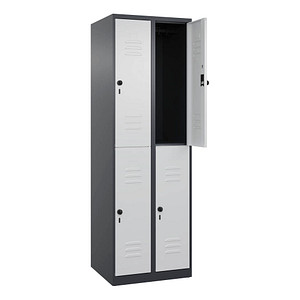 CP Spind Classic Plus anthrazitgrau, lichtgrau 080300-20-S10011, 4 Schließfächer 60,0 x 50,0 x 185,0 cm