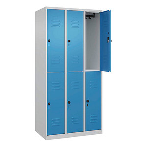 CP Spind Classic Plus lichtblau, lichtgrau 080300-30-S10004, 6 Schließfächer 90,0 x 50,0 x 185,0 cm