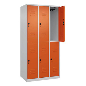 CP Spind Classic Plus reinorange, lichtgrau 080300-30-S10000, 6 Schließfächer 90,0 x 50,0 x 185,0 cm