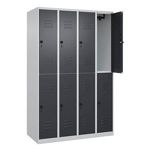 CP Spind Classic Plus anthrazitgrau, lichtgrau 080300-40-S10007, 8 Schließfächer 120,0 x 50,0 x 185,0 cm