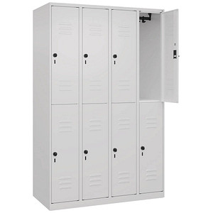 CP Spind Classic Plus verkehrsweiß 080300-40-S10012, 8 Schließfächer 120,0 x 50,0 x 185,0 cm