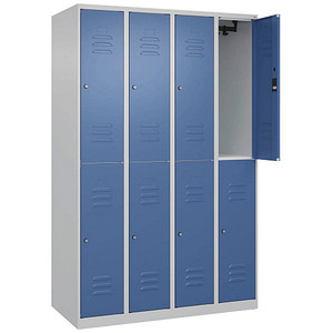 CP Spind Classic Plus lichtgrau, fernblau 080300-40-S10032, 8 Schließfächer 120,0 x 50,0 x 185,0 cm
