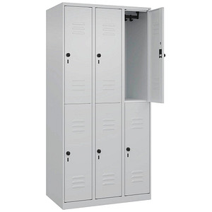 CP Spind Classic Plus lichtgrau 080300-30-S10008, 6 Schließfächer 90,0 x 50,0 x 185,0 cm