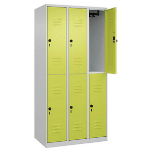CP Spind Classic Plus clowngrün, lichtgrau 080300-30-S10009, 6 Schließfächer 90,0 x 50,0 x 185,0 cm