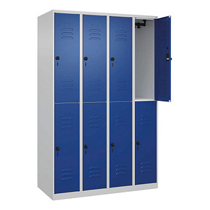 CP Spind Classic Plus lichtgrau, enzianblau 080300-40-S10003, 8 Schließfächer 120,0 x 50,0 x 185,0 cm