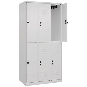 CP Spind Classic Plus verkehrsweiß 080300-30-S10012, 6 Schließfächer 90,0 x 50,0 x 185,0 cm