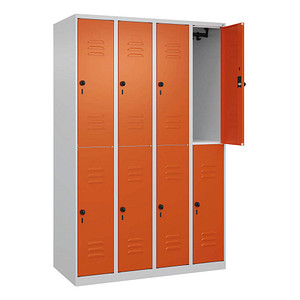 CP Spind Classic Plus reinorange, lichtgrau 080300-40-S10000, 8 Schließfächer 120,0 x 50,0 x 185,0 cm