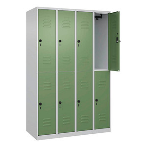 CP Spind Classic Plus lichtgrau, resedagrün 080300-40-S10006, 8 Schließfächer 120,0 x 50,0 x 185,0 cm