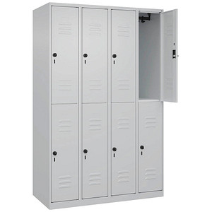 CP Spind Classic Plus lichtgrau 080300-40-S10008, 8 Schließfächer 120,0 x 50,0 x 185,0 cm