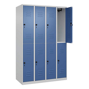 CP Spind Classic Plus lichtgrau, fernblau 080300-40-S10005, 8 Schließfächer 120,0 x 50,0 x 185,0 cm
