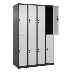 CP Spind Classic Plus anthrazitgrau, lichtgrau 080300-40-S10011, 8 Schließfächer 120,0 x 50,0 x 185,0 cm