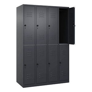 CP Spind Classic Plus anthrazitgrau 080300-40-S10010, 8 Schließfächer 120,0 x 50,0 x 185,0 cm