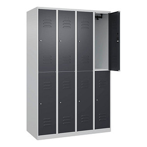 CP Spind Classic Plus anthrazitgrau, lichtgrau 080300-40-S10028, 8 Schließfächer 120,0 x 50,0 x 185,0 cm