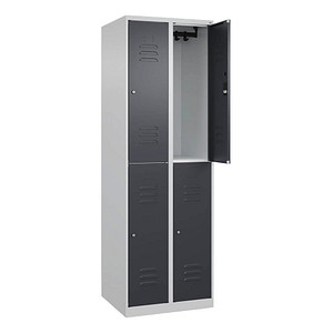 CP Spind Classic Plus anthrazitgrau, lichtgrau 080300-20-S10037, 4 Schließfächer 60,0 x 50,0 x 185,0 cm