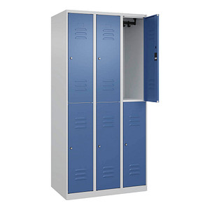CP Spind Classic Plus lichtgrau, fernblau 080300-30-S10029, 6 Schließfächer 90,0 x 50,0 x 185,0 cm