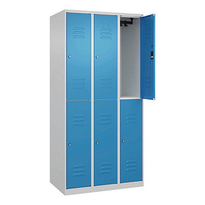 CP Spind Classic Plus lichtblau, lichtgrau 080300-30-S10042, 6 Schließfächer 90,0 x 50,0 x 185,0 cm