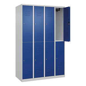 CP Spind Classic Plus lichtgrau, enzianblau 080300-40-S10039, 8 Schließfächer 120,0 x 50,0 x 185,0 cm