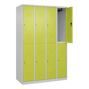 CP Spind Classic Plus clowngrün, lichtgrau 080300-40-S10046, 8 Schließfächer 120,0 x 50,0 x 185,0 cm
