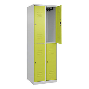 CP Spind Classic Plus clowngrün, lichtgrau 080300-20-S10057, 4 Schließfächer 60,0 x 50,0 x 185,0 cm
