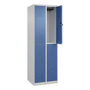 CP Spind Classic Plus lichtgrau, fernblau 080300-20-S10054, 4 Schließfächer 60,0 x 50,0 x 185,0 cm